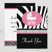 Zebra Print 2 Baby Dusche Danke Karte (Vorne/Hinten)