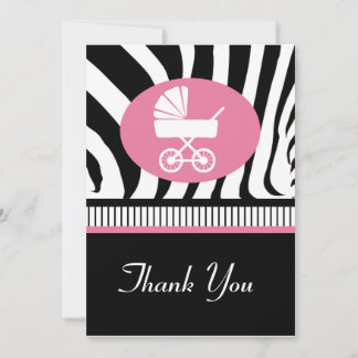 Zebra Print 2 Baby Dusche Danke Karte