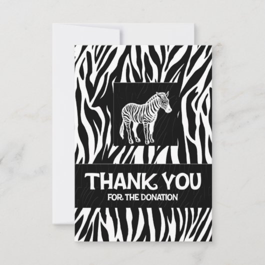 Zebra Print 3.5" x 5" Spende Dankeskarte (Vorderseite)