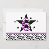 Zebra Print: 6. Geburtstagsparty Einladungen (Rückseite)