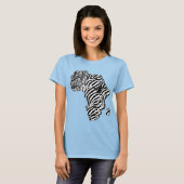 Zebra Print African Safari Afrika Karte T-Shirt (Vorne ganz)