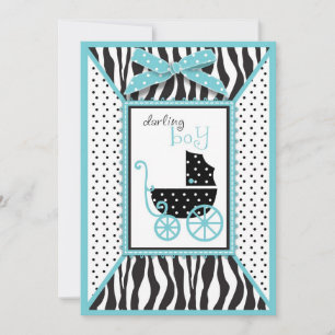Zebra Print and Baby Carriage Baby Shooter Einladung