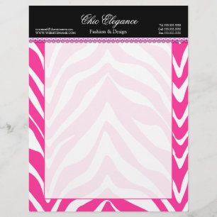 Zebra Print and Lace Letterhead Briefbogen
