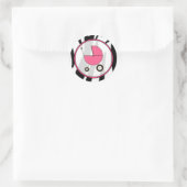 Zebra Print and Pink Baby Carriage Sticker (Tasche)