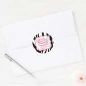 Zebra Print and Pink Cupcake Birthday Sticker (Umschlag)