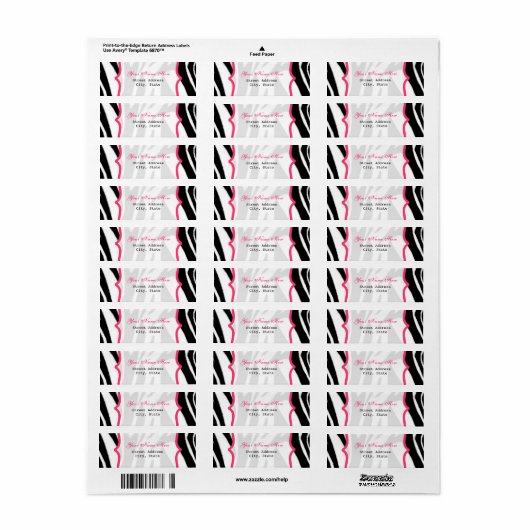 Zebra Print and Pink Return Address Label (Vorne)