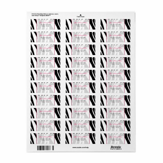 Zebra Print and Pink Return Address Label (Vorne)