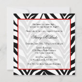 Zebra Print and Red Lace Lingerie Dusche Einladung (Rückseite)