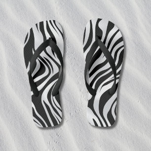 Zebra Print Animal Muster Flip Flops Badesandalen