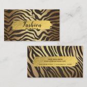 Zebra Print Animal Skin Glam Modern Visitenkarte (Vorne/Hinten)