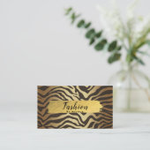 Zebra Print Animal Skin Glam Modern Visitenkarte (Stehend Vorderseite)