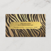 Zebra Print Animal Skin Glam Modern Visitenkarte (Rückseite)