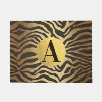Zebra Print Animal Skin Modern Glam Gold Chic