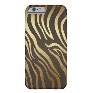Zebra Print Animal Skin Print Modern Glam Gold Barely There iPhone 6 Hülle