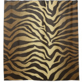 Zebra Print Animal Skin Print Modern Glam Gold Duschvorhang (Vorderseite)