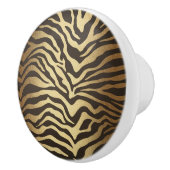 Zebra Print Animal Skin Print Modern Glam Gold Keramikknauf (Rechts)