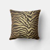 Zebra Print Animal Skin Print Modern Glam Gold Kissen (Rückseite)
