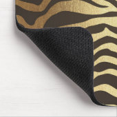 Zebra Print Animal Skin Print Modern Glam Gold Mousepad (Ecke)