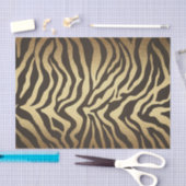 Zebra Print Animal Skins Gold Glam Chic Seidenpapier (Handwerk)