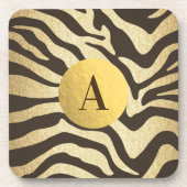 Zebra Print Animal Skins Modern Glam Gold Untersetzer (Vorderseite)