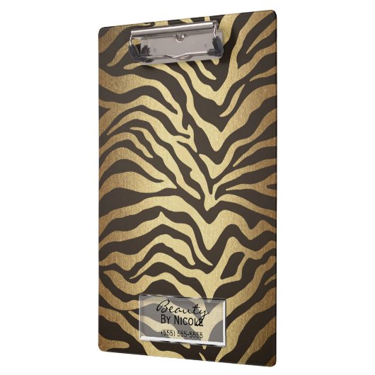 Zebra Print Animal Skins Modern Glam Klemmbrett (Links)