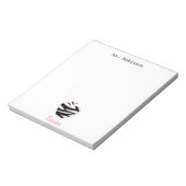 Zebra Print Apple Teacher Notizblock (Rotiert)