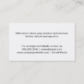 Zebra Print | AQUAMARIN Visitenkarte (Rückseite)