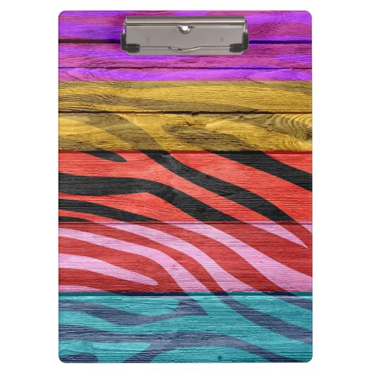 Zebra Print auf Holz #12 Klemmbrett (Vorderseite)