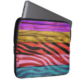 Zebra Print auf Holz #12 Laptopschutzhülle (Vorne Rechts)