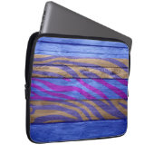 Zebra Print auf Holz #6 Laptopschutzhülle (Vorne Rechts)