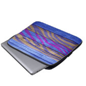 Zebra Print auf Holz #6 Laptopschutzhülle (Vorne Knopf)