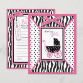 Zebra Print & Baby Carriage Admin Card (Vorne/Hinten)
