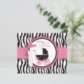 Zebra Print & Baby Carriage Admin Card (Stehend Vorderseite)