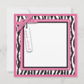 Zebra Print & Baby Carriage Baby Dusche Einladung (Rückseite)