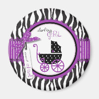 Zebra Print & Baby Carriage Baby Dusche