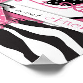 Zebra Print & Baby Carriage Baby Shower Banner Poster (Ecke)