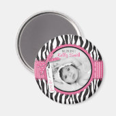 Zebra Print & Baby Carriage Foto Insert Magnet (Vorderseite/Rückseite)