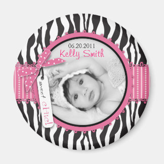 Zebra Print & Baby Carriage Foto Insert Magnet