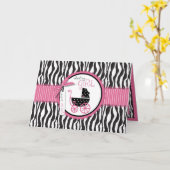 Zebra Print & Baby Carriage Karte (Gelbe Blume)