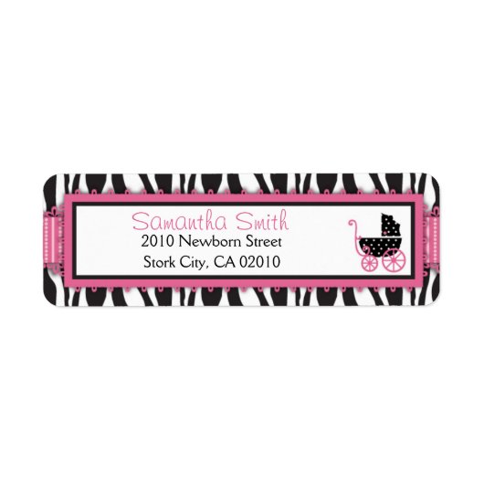 Zebra Print & Baby Carriage Return Label (Vorne)
