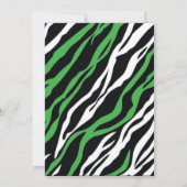 Zebra Print Baby Dusche Einladung grün (Rückseite)