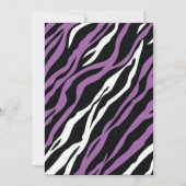 Zebra Print Baby Dusche Einladung - Lila (Rückseite)