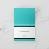 Zebra Print Baby Flasche Aquamarin Danke Karten (Innenseite)