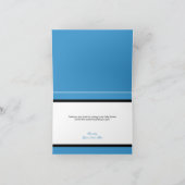 Zebra Print Baby Flasche Blau Danke Karten (Innenseite)