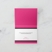 Zebra Print Baby Flasche Hot Pink Danke Karten (Innenseite)