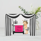 Zebra Print Baby Shower Einladung (Stehend Vorderseite)
