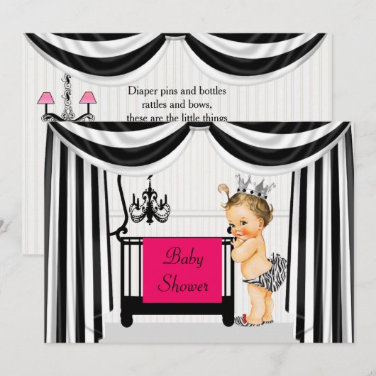 Zebra Print Baby Shower Einladung (Vorne/Hinten)