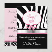 Zebra Print Baby Shower Einladung (Vorne/Hinten)