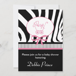 Zebra Print Baby Shower Einladung