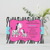 Zebra Print Baby Shower Einladungen (Stehend Vorderseite)